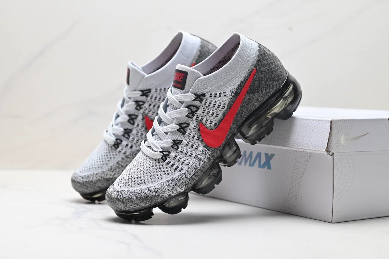 Обувки Air VaporMax Flyknit Platinum Red Black