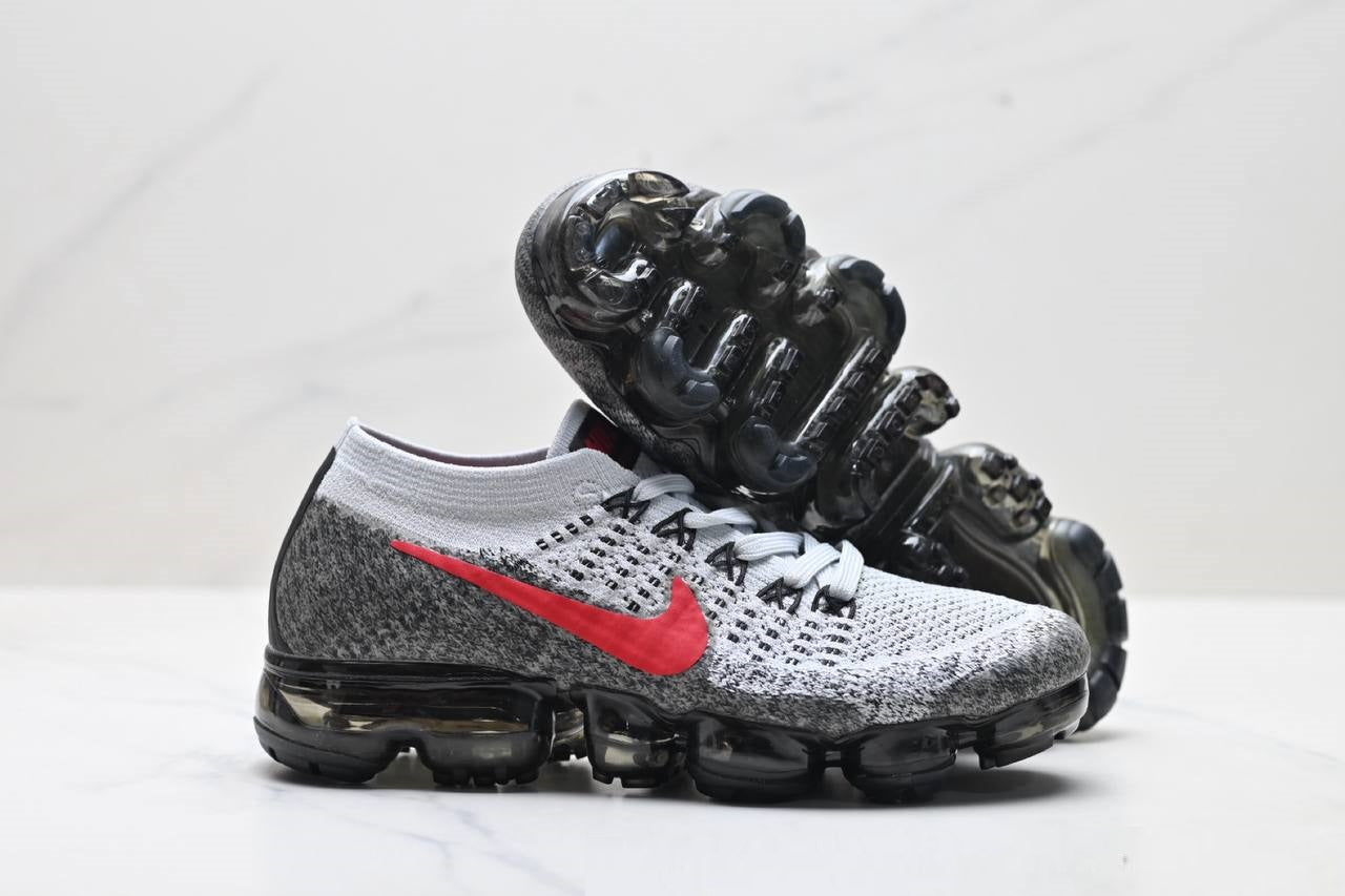 Обувки Air VaporMax Flyknit Platinum Red Black